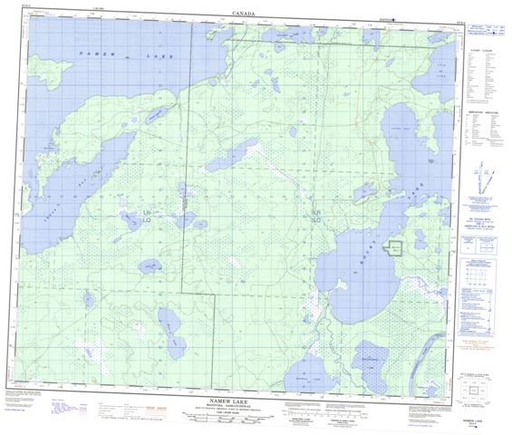 Namew Lake Topographic map 063K04 at 1:50,000 Scale