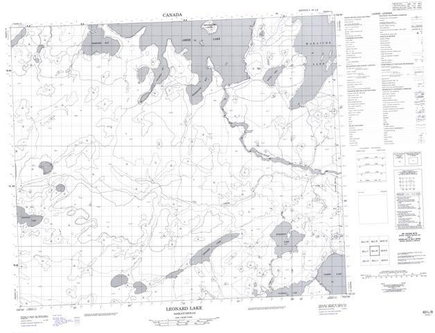 Leonard Lake Topographic map 063L08 at 1:50,000 Scale