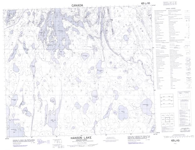 Hanson Lake Topographic map 063L10 at 1:50,000 Scale
