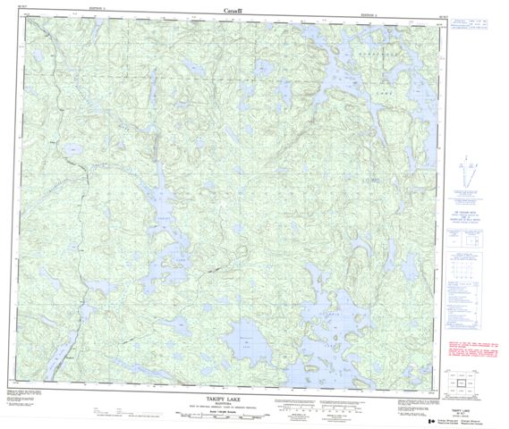 Takipy Lake Topographic map 063N07 at 1:50,000 Scale