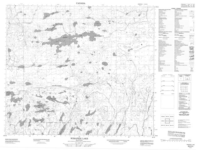 Wimapedi Lake Topographic map 063O04 at 1:50,000 Scale
