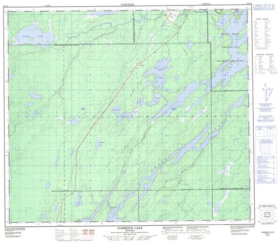 Hambone Lake Topographic map 063O08 at 1:50,000 Scale