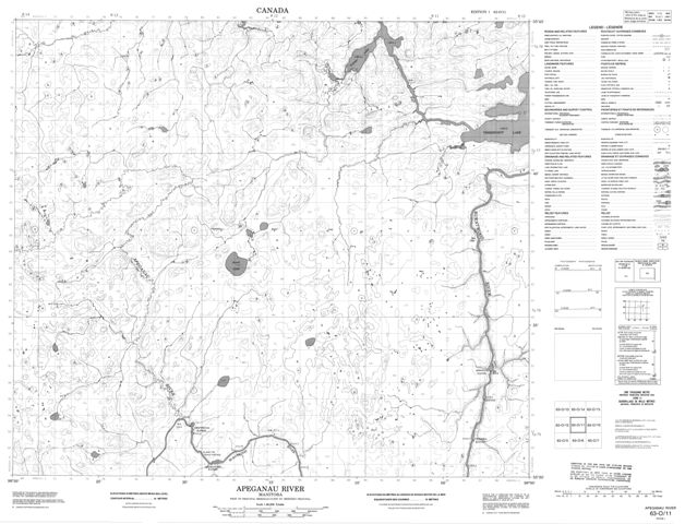 Apeganau River Topographic map 063O11 at 1:50,000 Scale