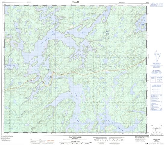 Wapisu Lake Topographic map 063O14 at 1:50,000 Scale