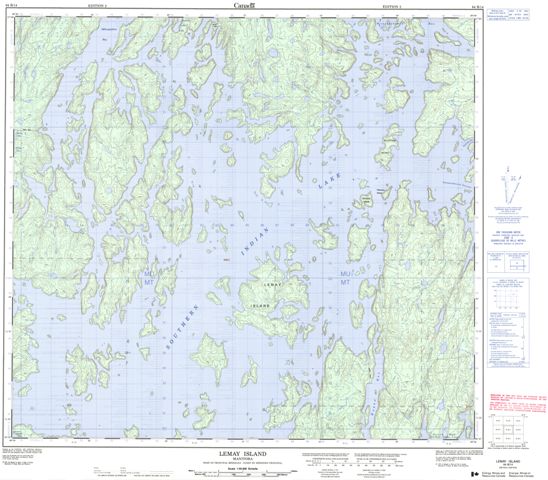 Lemay Island Topographic map 064B14 at 1:50,000 Scale
