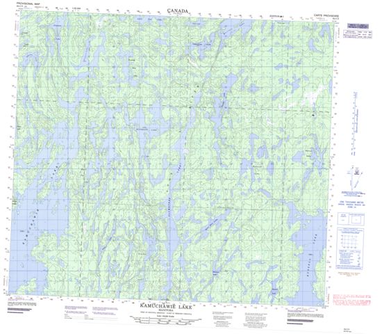 Kamuchawie Lake Topographic map 064C05 at 1:50,000 Scale