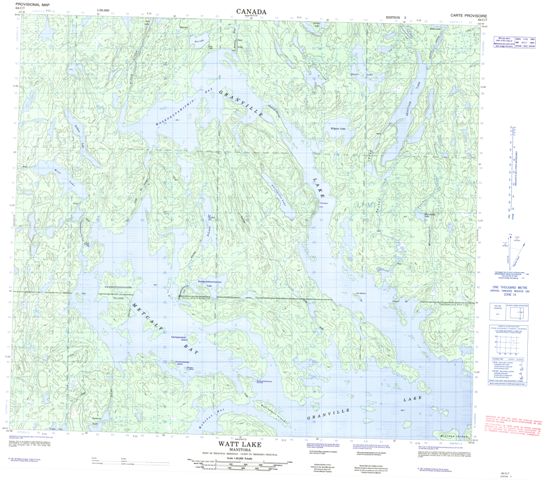 Watt Lake Topographic map 064C07 at 1:50,000 Scale