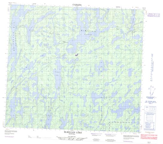 Mcmillan Lake Topographic map 064C13 at 1:50,000 Scale