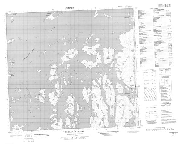 Cheesman Island Topographic map 064E01 at 1:50,000 Scale