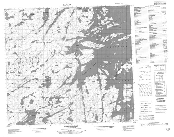 Wepusko Bay Topographic map 064E02 at 1:50,000 Scale