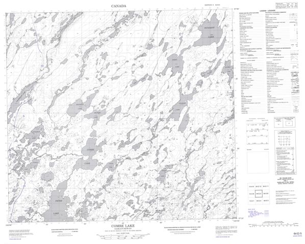 Combe Lake Topographic map 064E05 at 1:50,000 Scale
