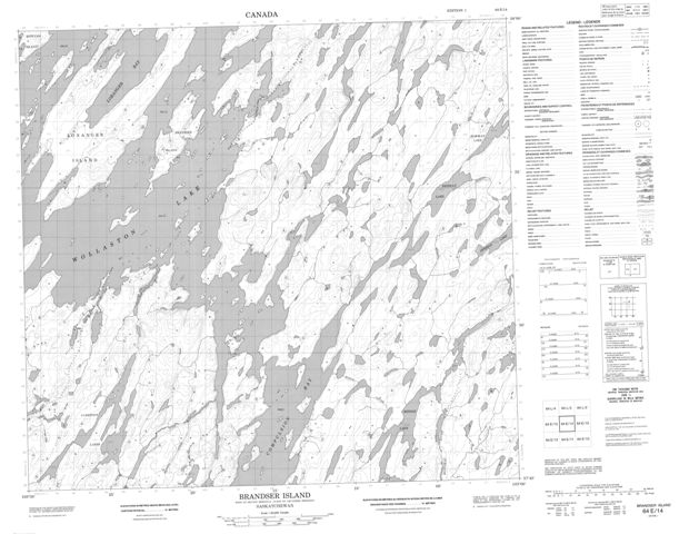 Brandser Island Topographic map 064E14 at 1:50,000 Scale