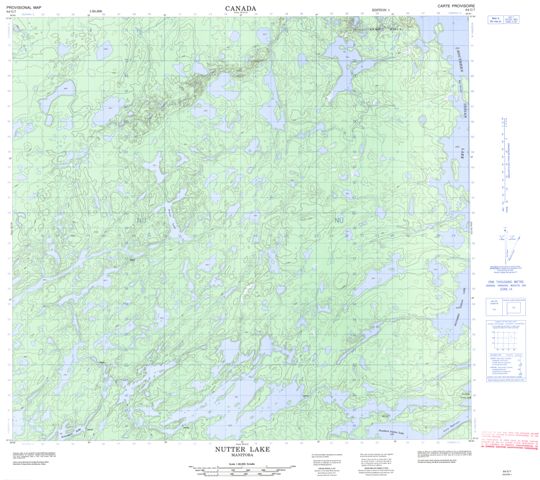 Nutter Lake Topographic map 064G07 at 1:50,000 Scale