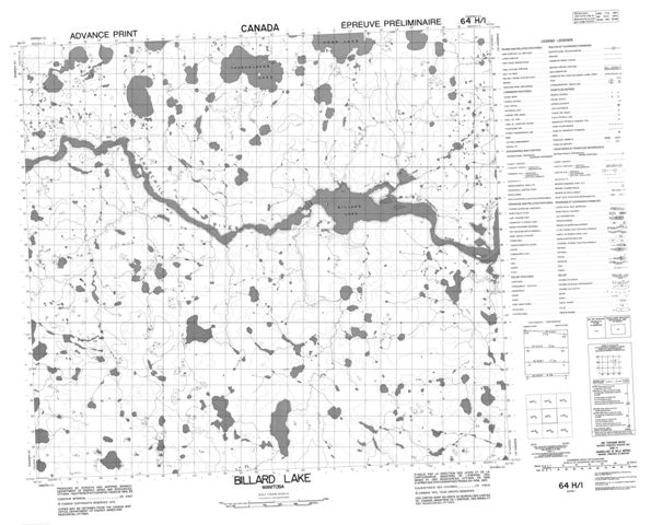 Billard Lake Topographic map 064H01 at 1:50,000 Scale