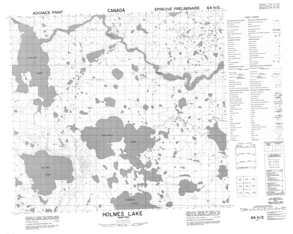 Holmes Lake Topographic map 064H02 at 1:50,000 Scale