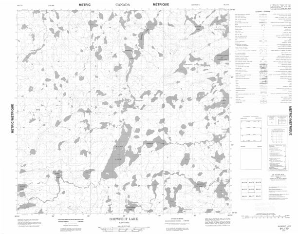 Shewfelt Lake Topographic map 064J10 at 1:50,000 Scale