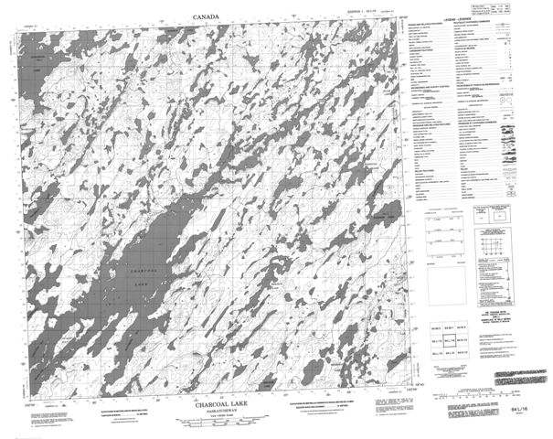 Charcoal Lake Topographic map 064L16 at 1:50,000 Scale