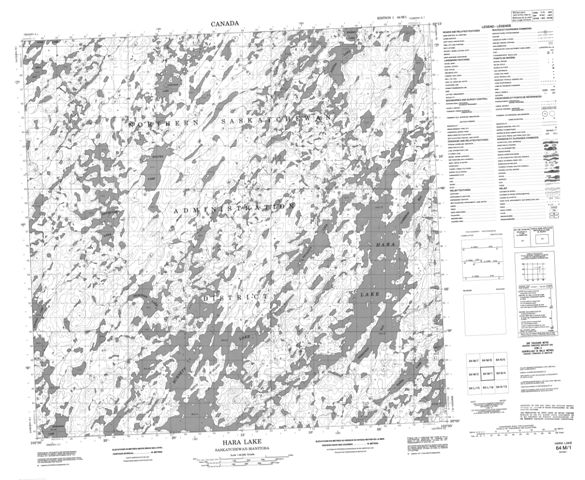 Hara Lake Topographic map 064M01 at 1:50,000 Scale