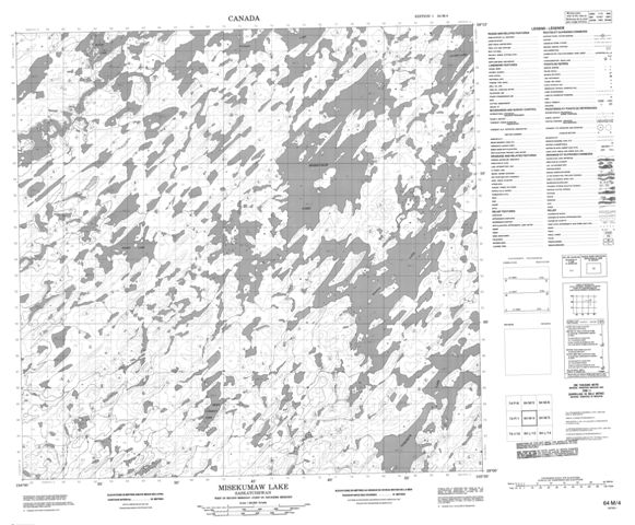 Misekumaw Lake Topographic map 064M04 at 1:50,000 Scale