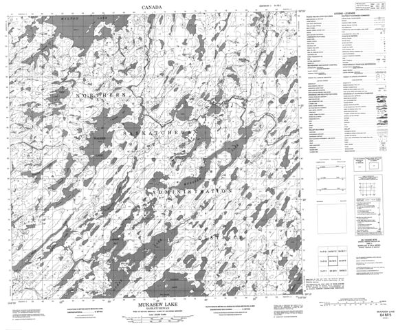 Mukasew Lake Topographic map 064M05 at 1:50,000 Scale