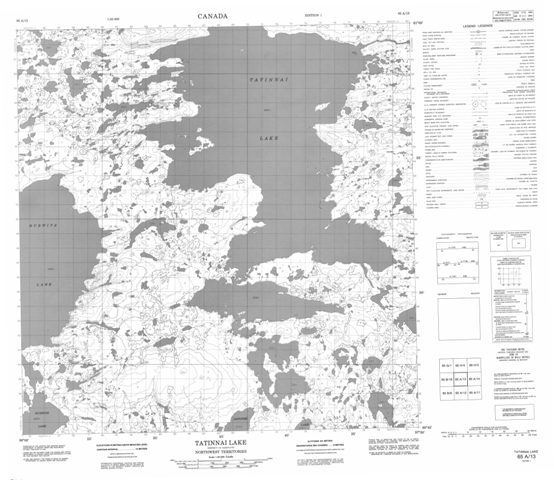 Tatinnai Lake Topographic map 065A13 at 1:50,000 Scale