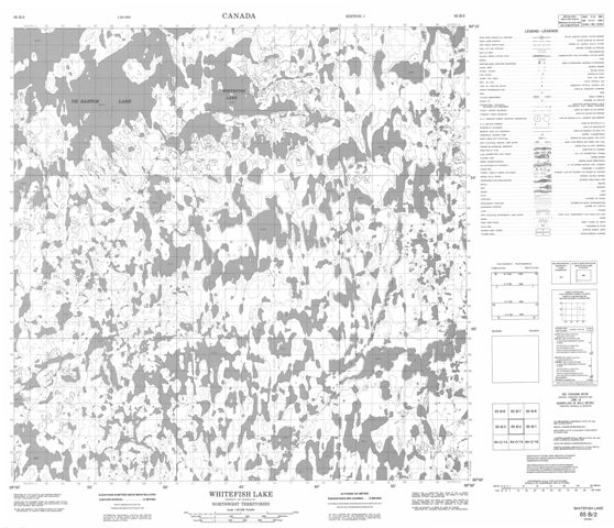 Whitefish Lake Topographic map 065B02 at 1:50,000 Scale