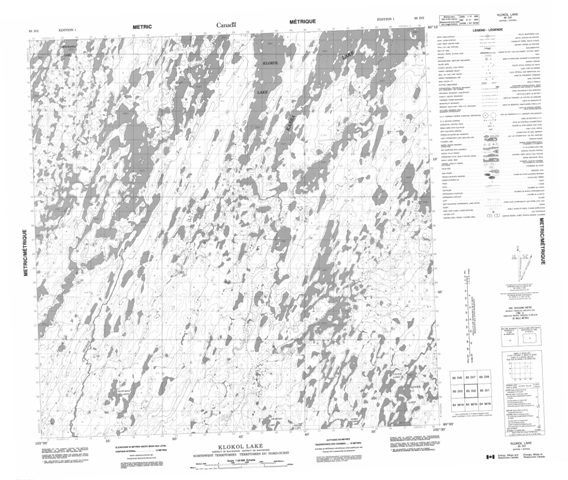 Klokol Lake Topographic map 065D02 at 1:50,000 Scale