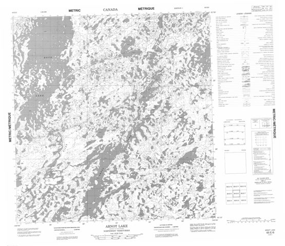 Arnot Lake Topographic map 065E06 at 1:50,000 Scale