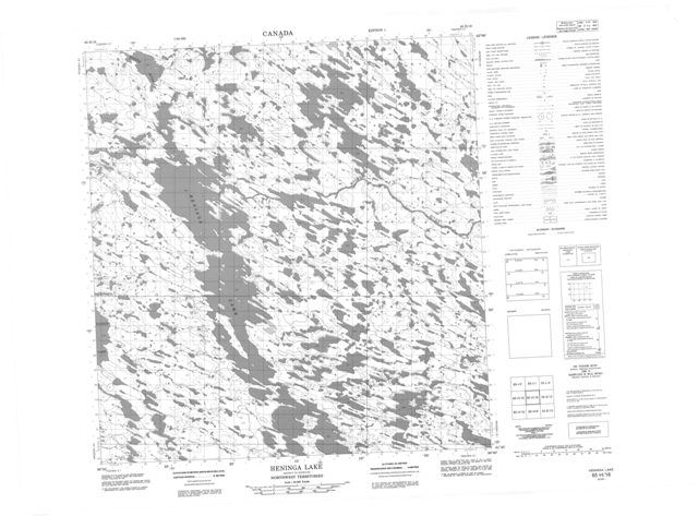 Heninga Lake Topographic map 065H16 at 1:50,000 Scale