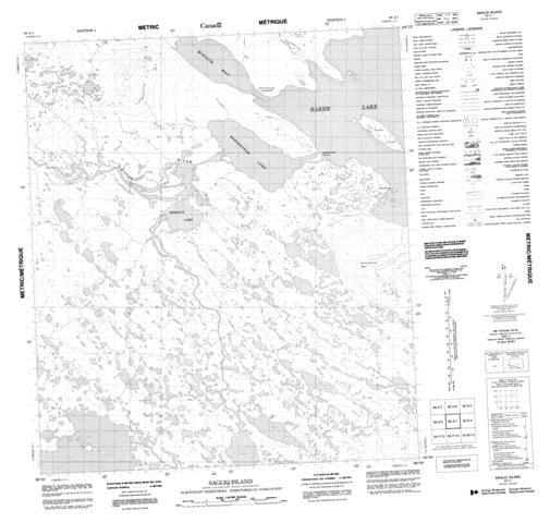 Sagliq Island Topographic map 066A01 at 1:50,000 Scale
