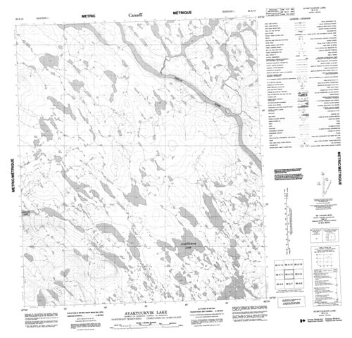 Ayaktuukvik Lake Topographic map 066A10 at 1:50,000 Scale