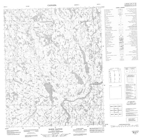 Hawk Rapids Topographic map 066E11 at 1:50,000 Scale