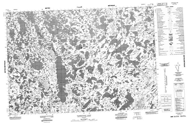 Tasekyoak Lake Topographic map 067A16 at 1:50,000 Scale