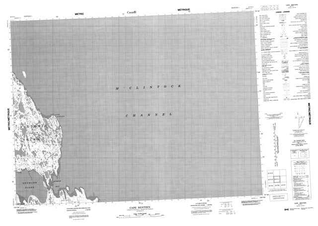 Cape Bentzen Topographic map 067F11 at 1:50,000 Scale