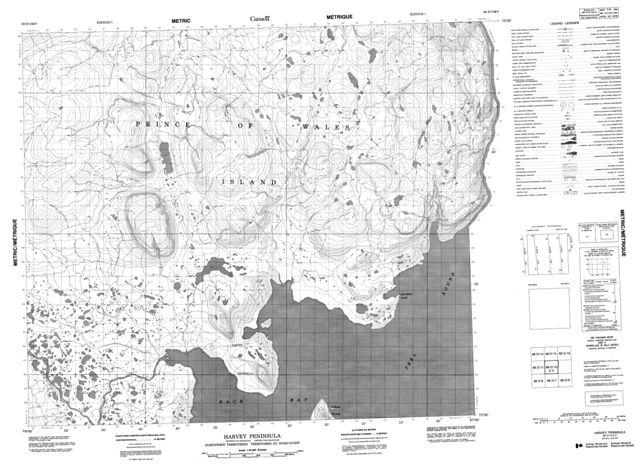 Harvey Peninsula Topographic map 068D10 at 1:50,000 Scale