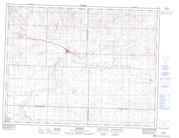 Vanguard Topographic map 072G14 at 1:50,000 Scale