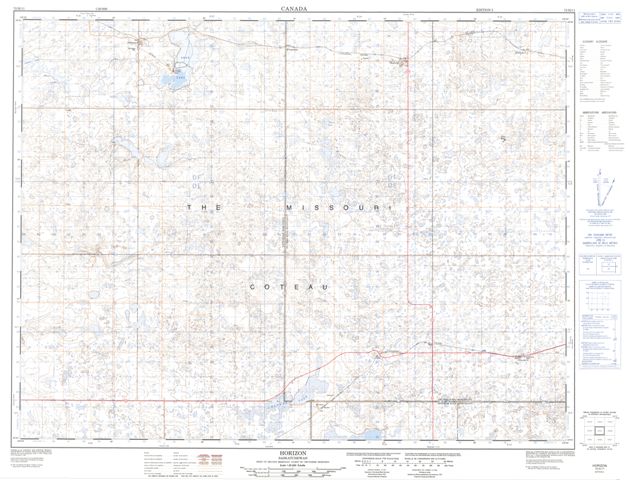 Horizon Topographic map 072H11 at 1:50,000 Scale