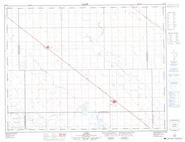 Lang Topographic map 072H16 at 1:50,000 Scale