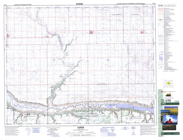 Cupar Topographic map 072I16 at 1:50,000 Scale