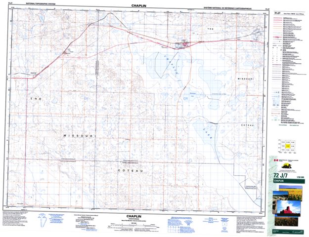Chaplin Topographic map 072J07 at 1:50,000 Scale