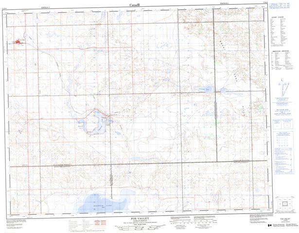 Fox Valley Topographic map 072K06 at 1:50,000 Scale