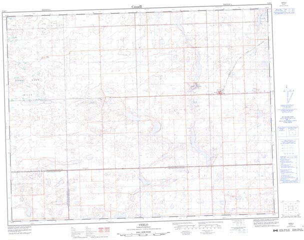 Verlo Topographic map 072K07 at 1:50,000 Scale