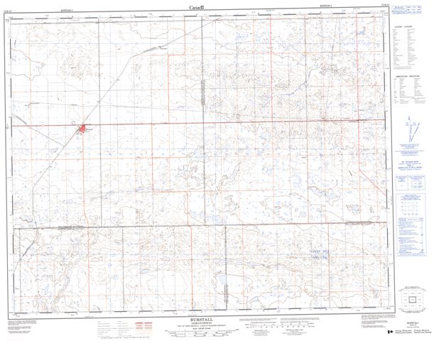 Burstall Topographic map 072K12 at 1:50,000 Scale