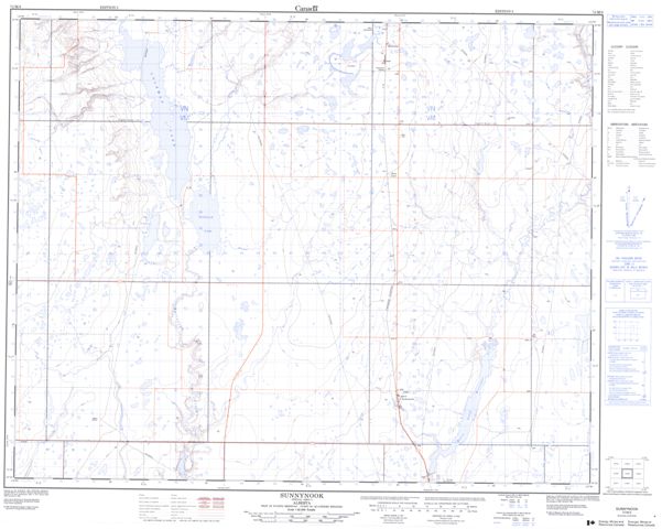 Sunnynook Topographic map 072M05 at 1:50,000 Scale
