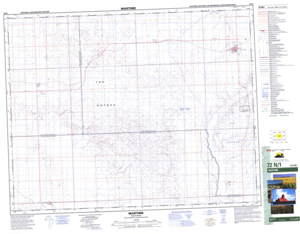 Wartime Topographic map 072N01 at 1:50,000 Scale