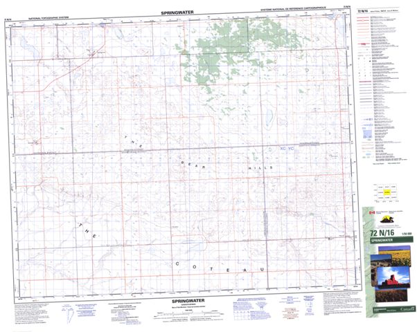 Springwater Topographic map 072N16 at 1:50,000 Scale