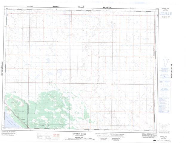 Kramer Lake Topographic map 072O01 at 1:50,000 Scale