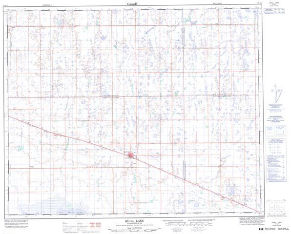 Quill Lake Topographic map 073A01 at 1:50,000 Scale