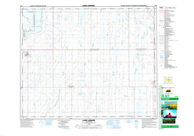 Lake Lenore Topographic map 073A07 at 1:50,000 Scale