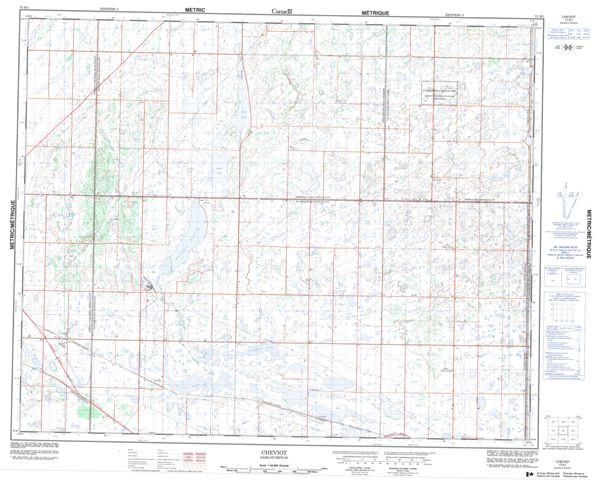 Cheviot Topographic map 073B01 at 1:50,000 Scale